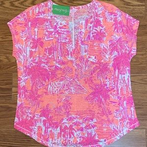 BNWT Lilly Pulitzer Duval Notch Neckline Linen Top